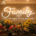 Family where life begins love never ends Neon Sign