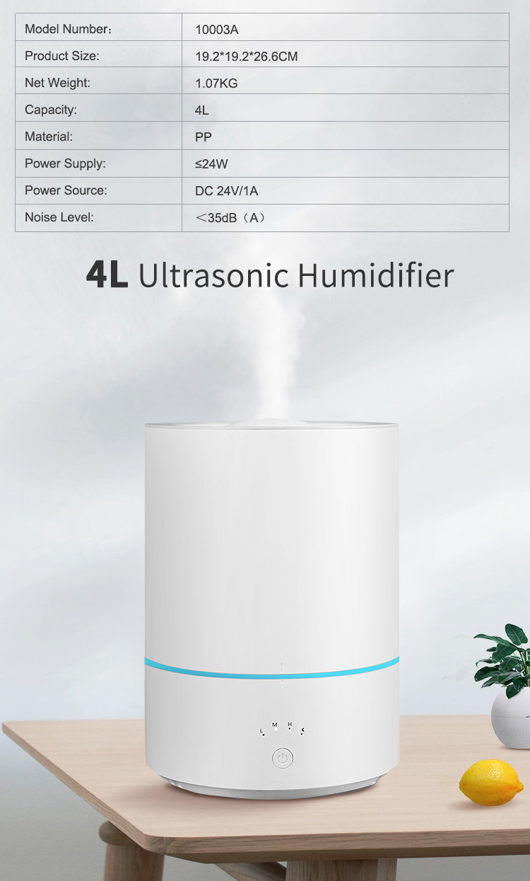 1 Gallon Modern Medium Ultrasonic Humidifier for Room