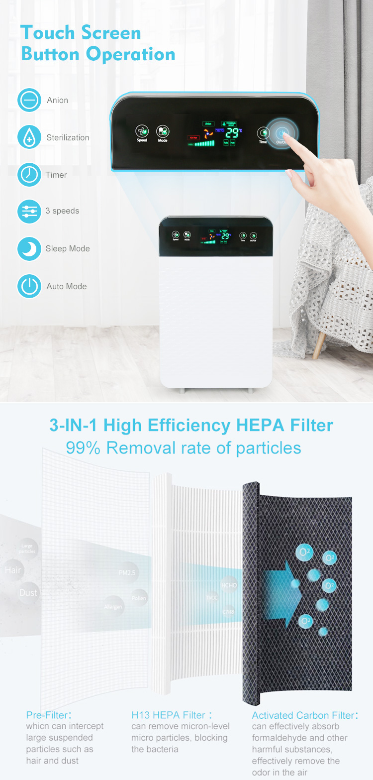 Bedroom Efficient Electric Air Purifier with Uv Light