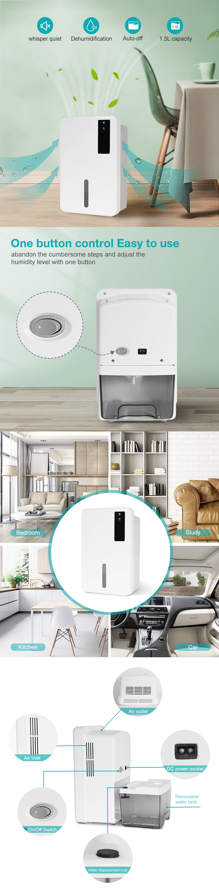 Premium Energy Efficient Bathroom Dehumidifier for House