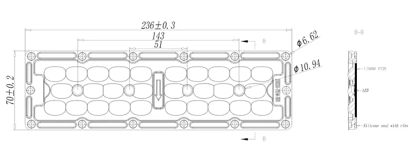 Street light lens DK-236X70-158X103-TPII-M-28H1-7070 4