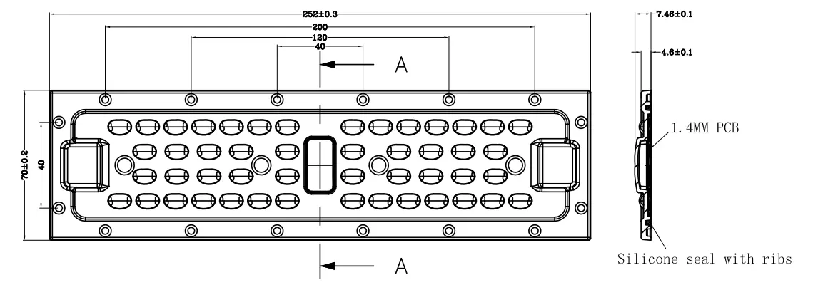Street light lens DK-252X70-158X95-TPII-M-TP-48H1
