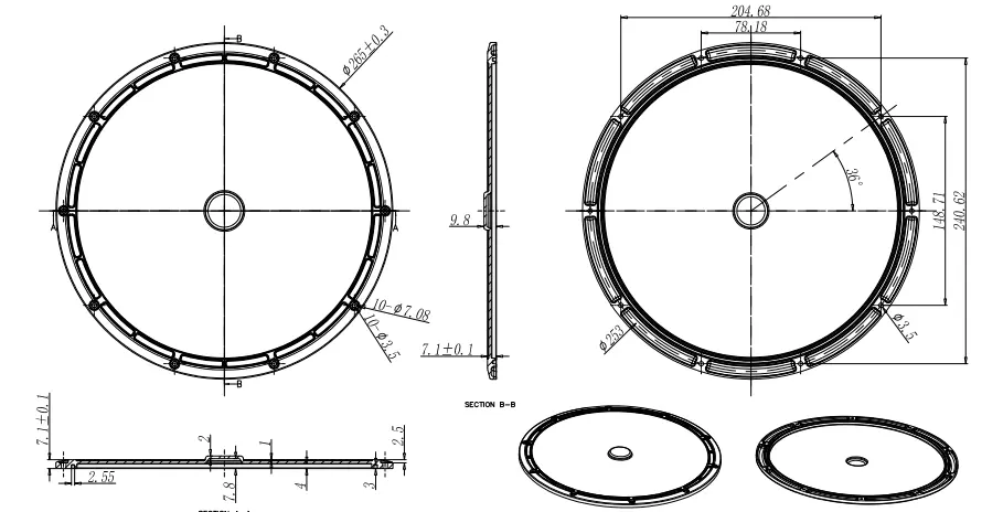 High bay light lens DK-265-120-LENS-Jled lens,led light reflector ...