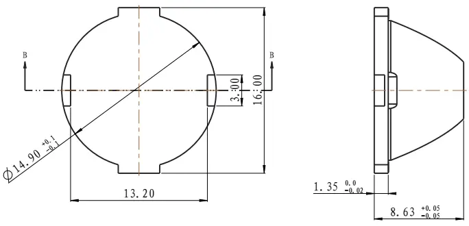 Lens flood light DK-15-24-LENS-H8.6-3535 2