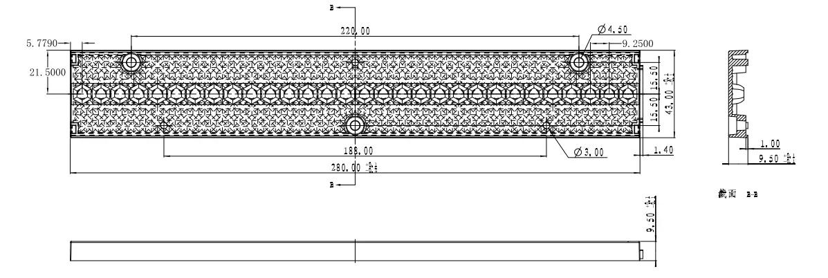 Linear led lens DK-280X43-90-LENS-1