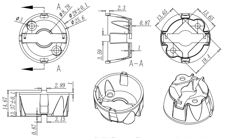 Downlight lens DK-28-08-Shadow-LENS-XHP35led lens,led light