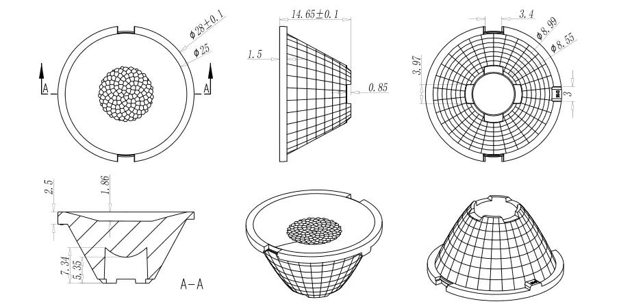 Downlight lens XU Series 1