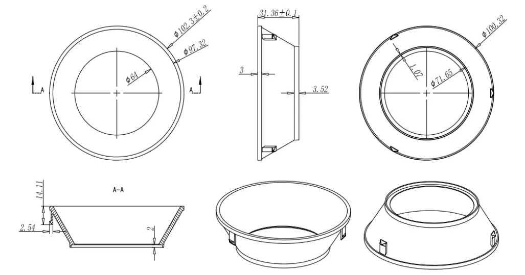 Downlight lens XU Series 5