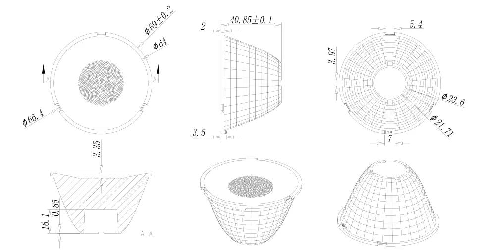Downlight lens XU Series 3