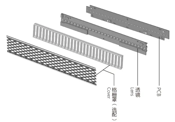 Linear led lens DK-280-60X60-LENS-22H1-XT-2