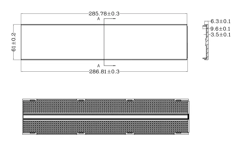 Linear led lens DK-286X61-30X90-LENS-A-1