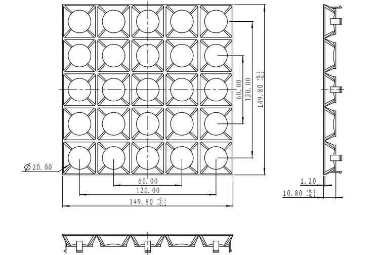Office lighting DK-150x150-GSZ-25H1+DK-149X29-80-LENS-H8-1