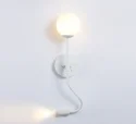 Simple decorative glass wall lamp round silicone hose reading light