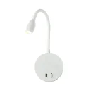Hotel bedside reading LED wall light Surface mounted USB rechargeable silicone hose spotlight