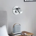 Bedside Wall Lamp Bedroom Round LED Reading Small Wall Lamp Recessed with Switch