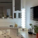 Glass Tandem White Floor Lamp