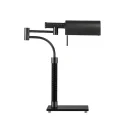 Home Office LED Metal Leather Cover Long Swing Arm Reading Modern Study Desk Light