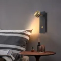 Metal bedside reading wall lamp