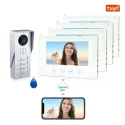 Video door phone,大宝lg娱乐pt游戏-B17AE4-TY, 4 families, 4 wires, Tuya WiFi, 7”AHD screen, 1024*600, 1080P HD camera, hands-free, ID card unlocking