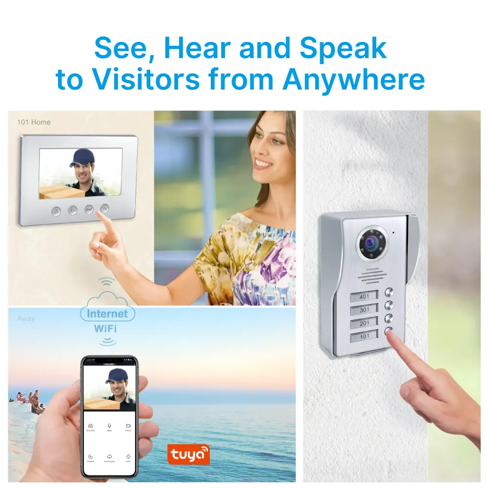 Video-door-phone,-RL-A17W4-TY,-4-families,-4-wires,-Tuya-WiFi,-7”-AHD-screen,-1024-600,-1080P-HD-camera,-hands-free,-lock-release-_02