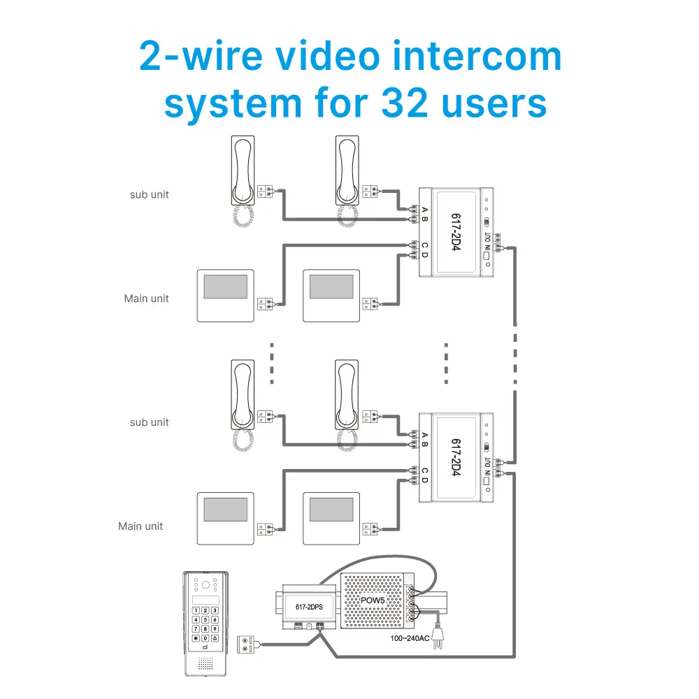 Intercom system, RL-617NV2, analog, two wires, indoor audio phone for villa or buildings, lock release, Do Not Disturb function_05