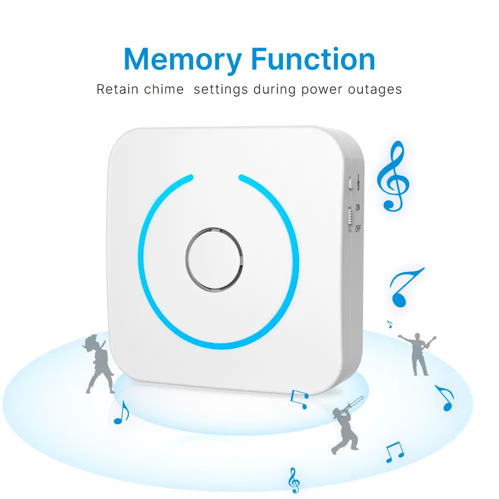 Wireless doorbell, door chime, RL-3930, battery-powered, anti-interference, 38 tunes/melodies/ringtones, 433MHz, 150 meters_04