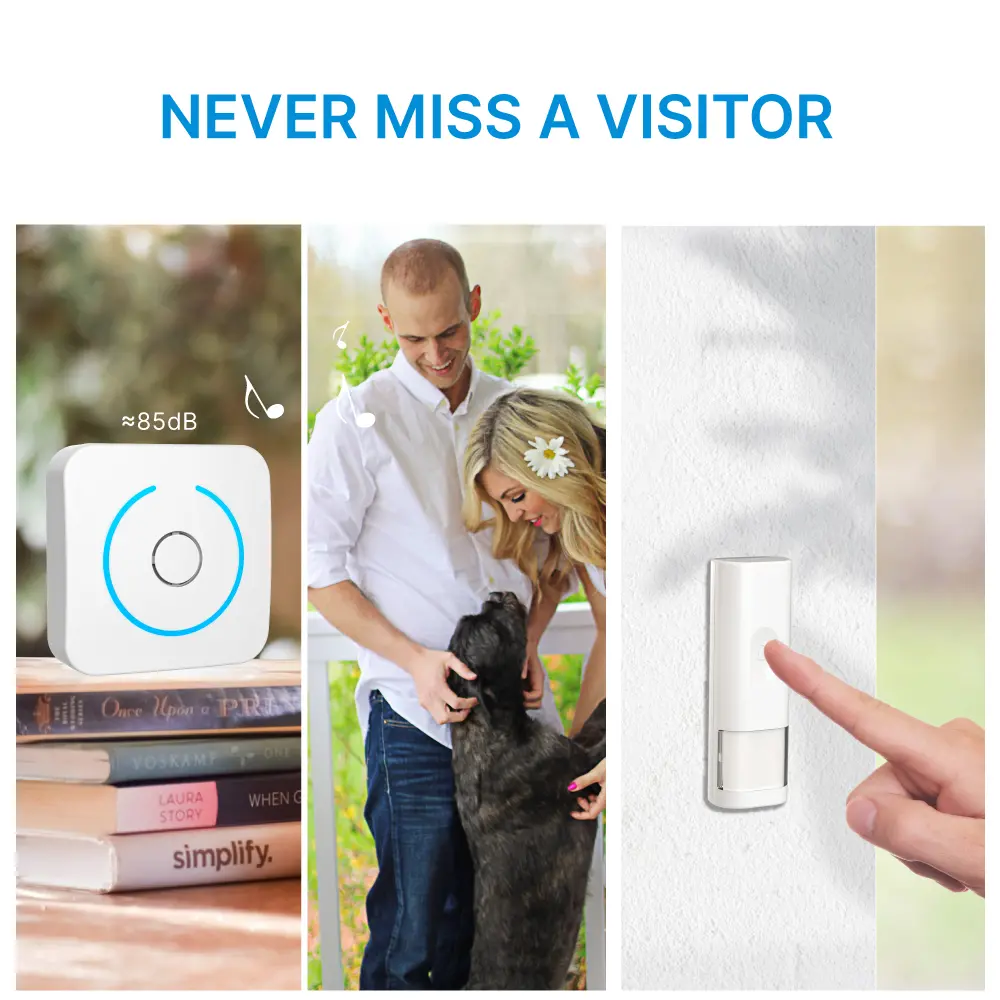 Wireless doorbell, door chime, RL-3930, battery-powered, anti-interference, 38 tunes/melodies/ringtones, 433MHz, 150 meters_03