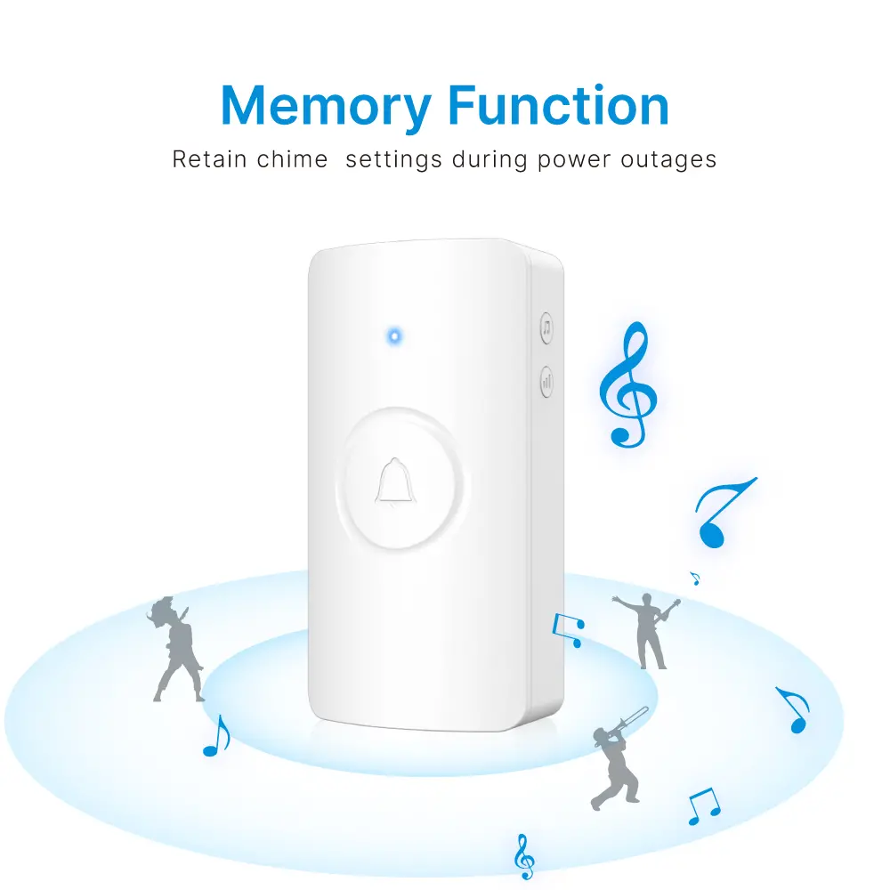 Wireless doorbell, door chime, RL-3990, battery powered, anti-interference, 38 tunes/melodies/ringtones, 433MHz, 150 meters_04