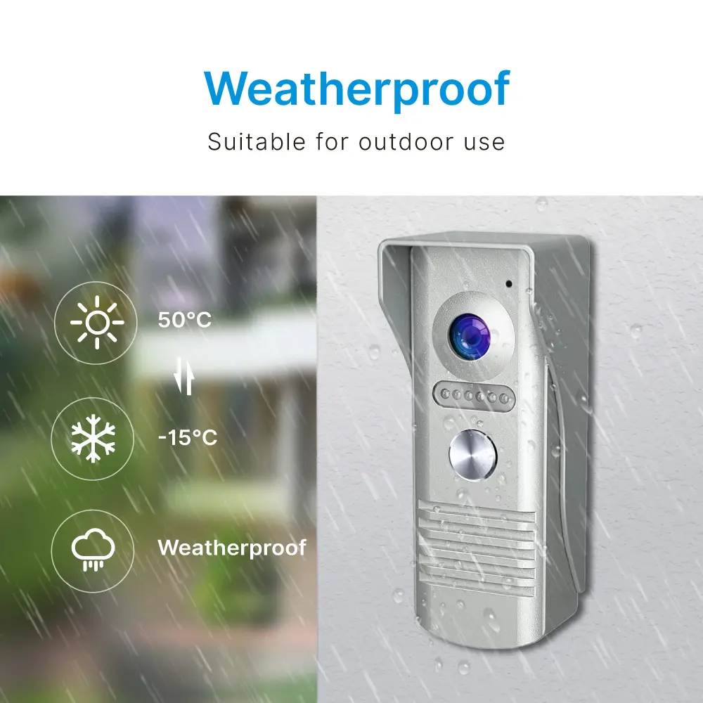 7inch Video Doorphone With Photo Memory #RL-H07NPU. - Between indoor & outdoor units- Weatherproof- Night vision camera - Capture clear image even at night._05