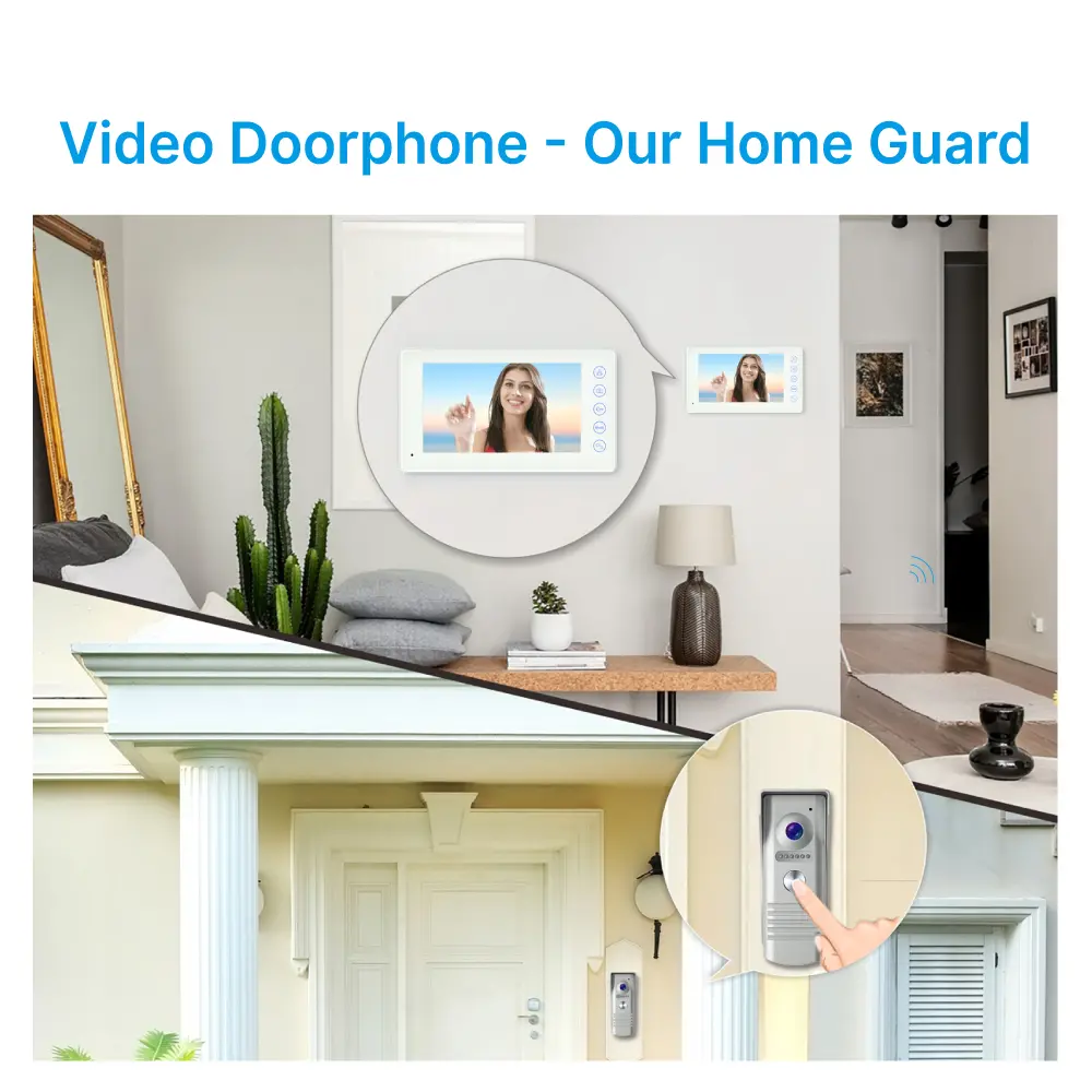 7inch Video Doorphone With Photo Memory #RL-H07NPU. - Between indoor & outdoor units- Weatherproof- Night vision camera - Capture clear image even at night._11