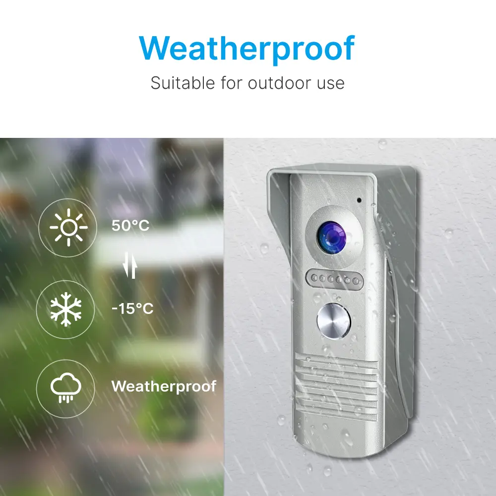 7inchTuya Smart Video Doorphone # RL-C07F-TY- 1080P AHD Doorbell.- Built-in Mega HD camera.- Motion-Sensing - Cloud storage- Weatherproof ,Suitable for outdoor use.- Easy 4-wire connection_08