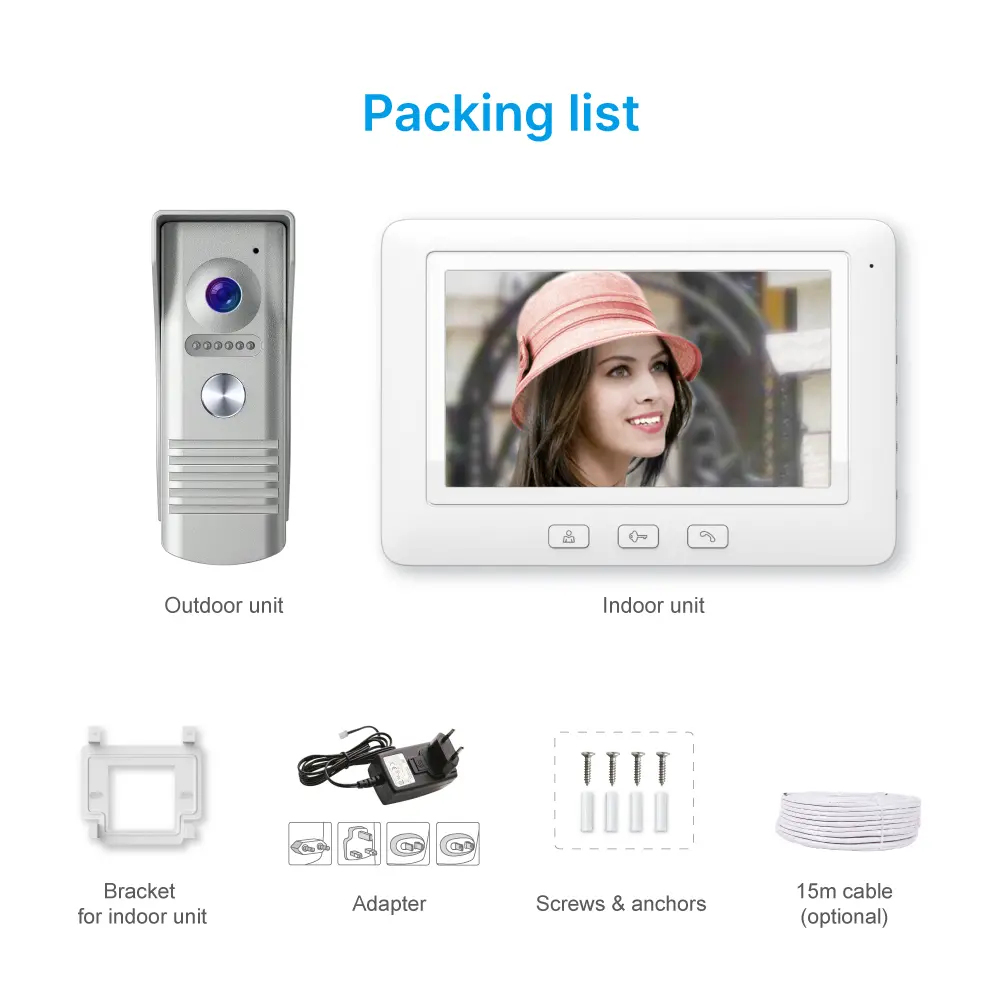 7inchTuya Smart Video Doorphone # RL-C07F-TY- 1080P AHD Doorbell.- Built-in Mega HD camera.- Motion-Sensing - Cloud storage- Weatherproof ,Suitable for outdoor use.- Easy 4-wire connection_15