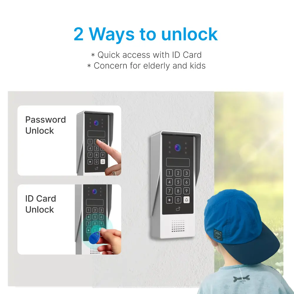 7 inch WIFI AHD Video Doorphone #RL-A17AID-TY - With the Tuya Smart APP - Two million pixels AHD camera.- Electric lock and gate lock connection. - ID card and user code unlocking_04