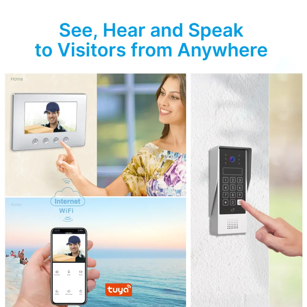 7 inch WIFI AHD Video Doorphone #RL-A17AID-TY - With the Tuya Smart APP - Two million pixels AHD camera.- Electric lock and gate lock connection. - ID card and user code unlocking_02