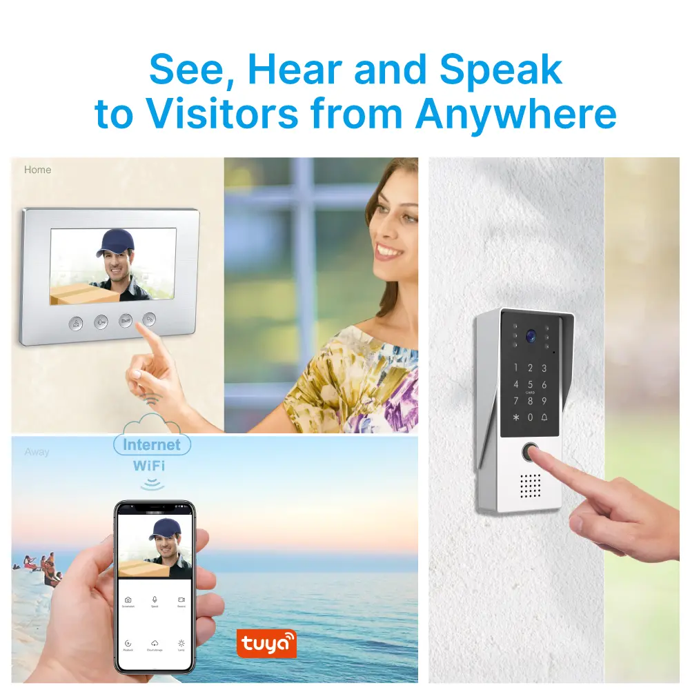  7inch WIFI AHD Video Doorphone #RL-A17FID-TY - With the Tuya Smart APP- Two million pixels HD camera. - Electric lock and gate lock connection. - IC card/Fingerprint and user code unlocking. _02