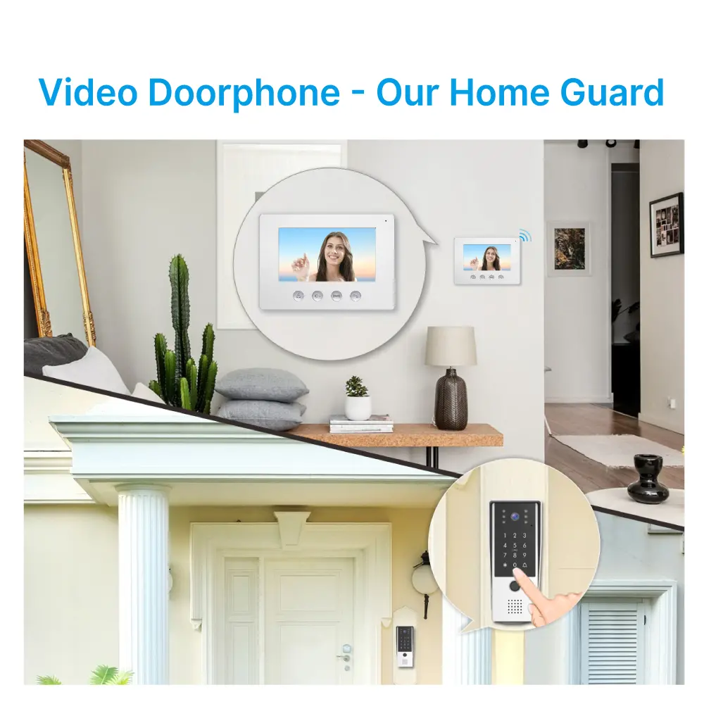 7inch WIFI AHD Video Doorphone #RL-A17FID-TY - With the Tuya Smart APP- Two million pixels HD camera. - Electric lock and gate lock connection. - IC card/Fingerprint and user code unlocking. _11