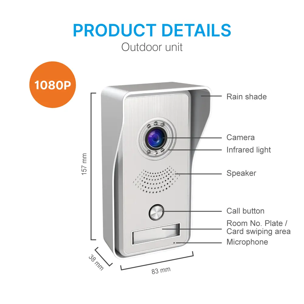 7inch WIFI AHD Video Doorphone #RL-A17IID-TY - With the Tuya Smart APP - Two million pixels AHD camera. - 16 melodies for option.- Electric lock and gate lock connection. - ID card unlocking._08