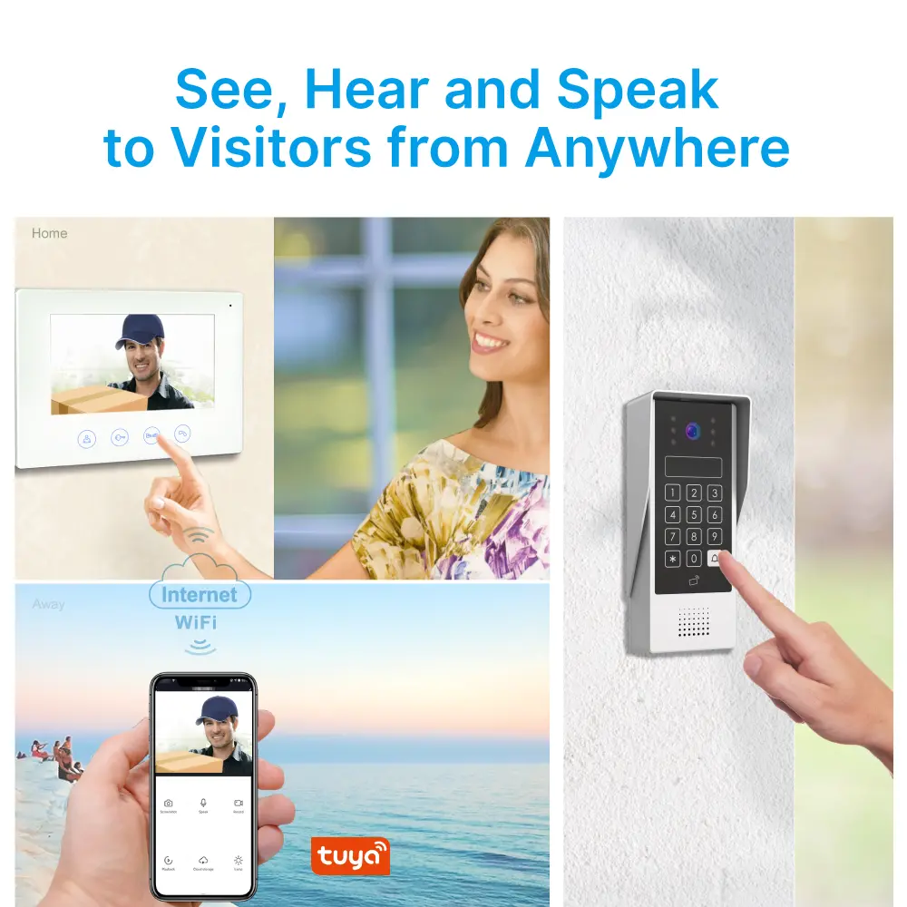 7 inch WIFI AHD Video Doorphone #RL-B17AID-TY - With the Tuya Smart APP - Two million pixels AHD camera. - ID card and user code unlocking. - Camera light compensation at night._02