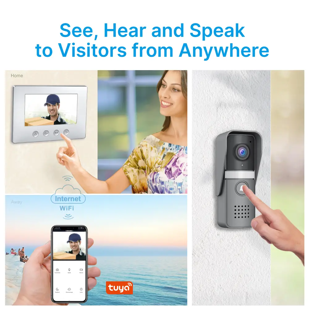 7 inch WIFI AHD Video Doorphone #RL-A17U-TY - With the Tuya Smart APP, you can remotely monitor, intercom and unlock. - Two million pixels AHD camera. - 16 melodies for option. - Electric lock and gate lock connection. _02
