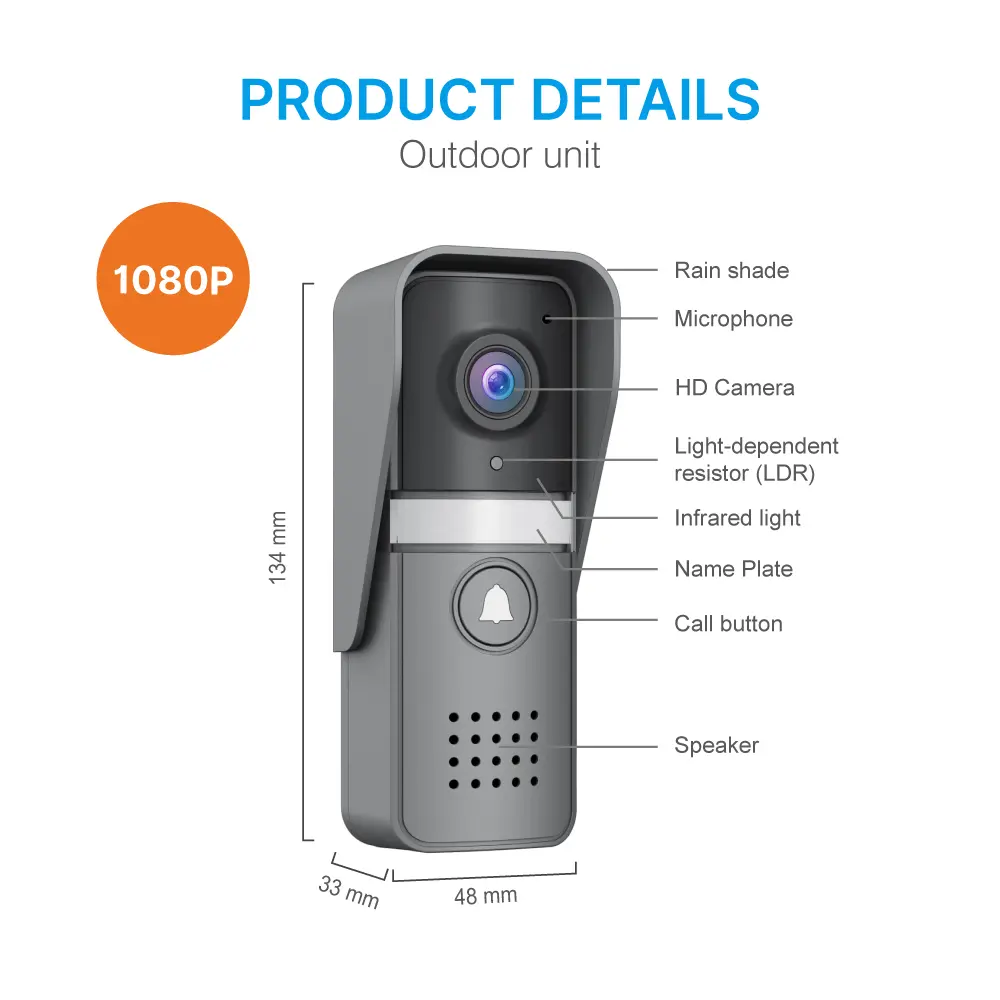 7 inch WIFI AHD Video Doorphone #RL-B17U-TY- With the Tuya Smart APP, you can remotely monitor, intercom and unlock. - Two million pixels AHD camera. - 16 melodies for option. - Electric lock and gate lock connection. _08
