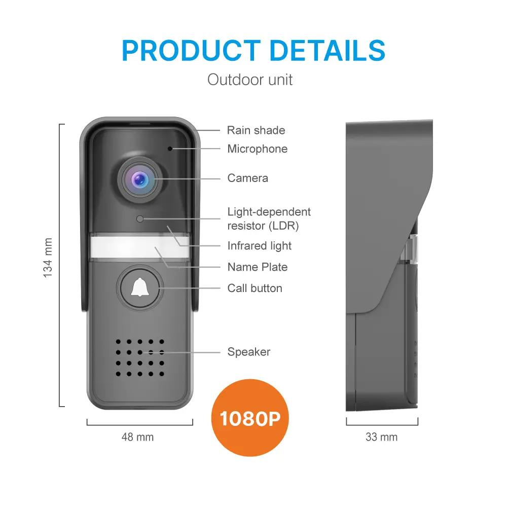 7 inch WIFI AHD Video Doorphone #RL-D17U-TY- With the Tuya Smart APP, you can remotely monitor, intercom and unlock. - Two million pixels AHD camera. - 16 melodies for option. - Electric lock and gate lock connection. _08