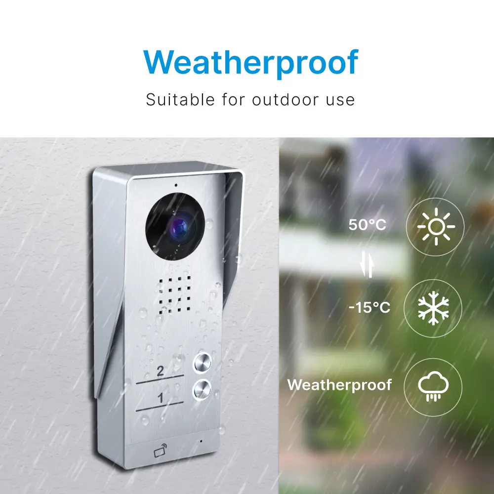 7 inch WIFI AHD Video Doorphone #RL-B17AE2-TY- Support up to 2 flats.- Camera light compensation at night. - Release the electric lock and gate lock. - With the Tuya Smart APP, you can remotely monitor, intercom and unlock. - Two million pixels AHD camera _04