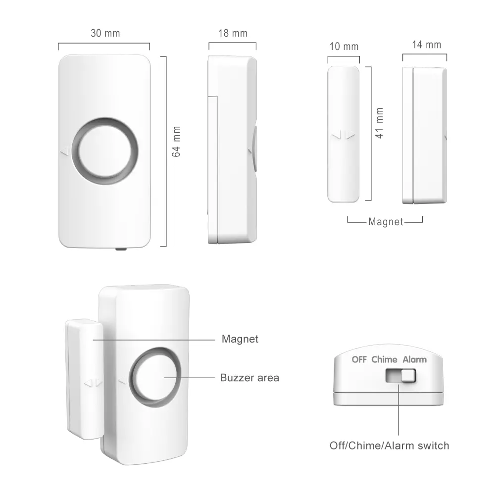 Window & Door Magnetic Alarm #RL-9805L - You can choose Chime or Alarm for the indicator sound.- High alarm volume.- Low power consumption instandby state._07
