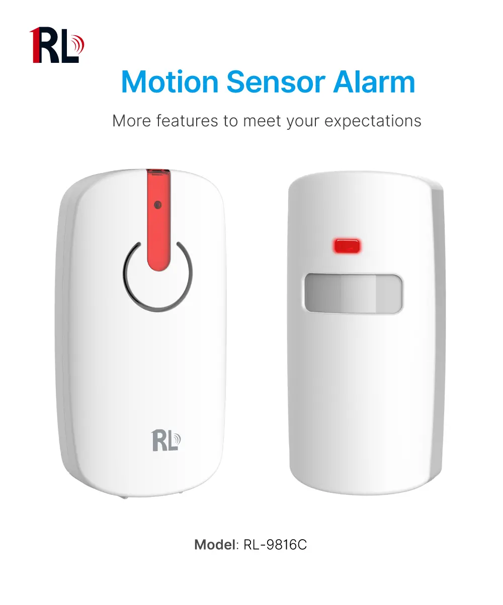 Motion Sensor Alarm#RL-9816C -PIR- High alarm volume.- Low power consumption instandby state._01