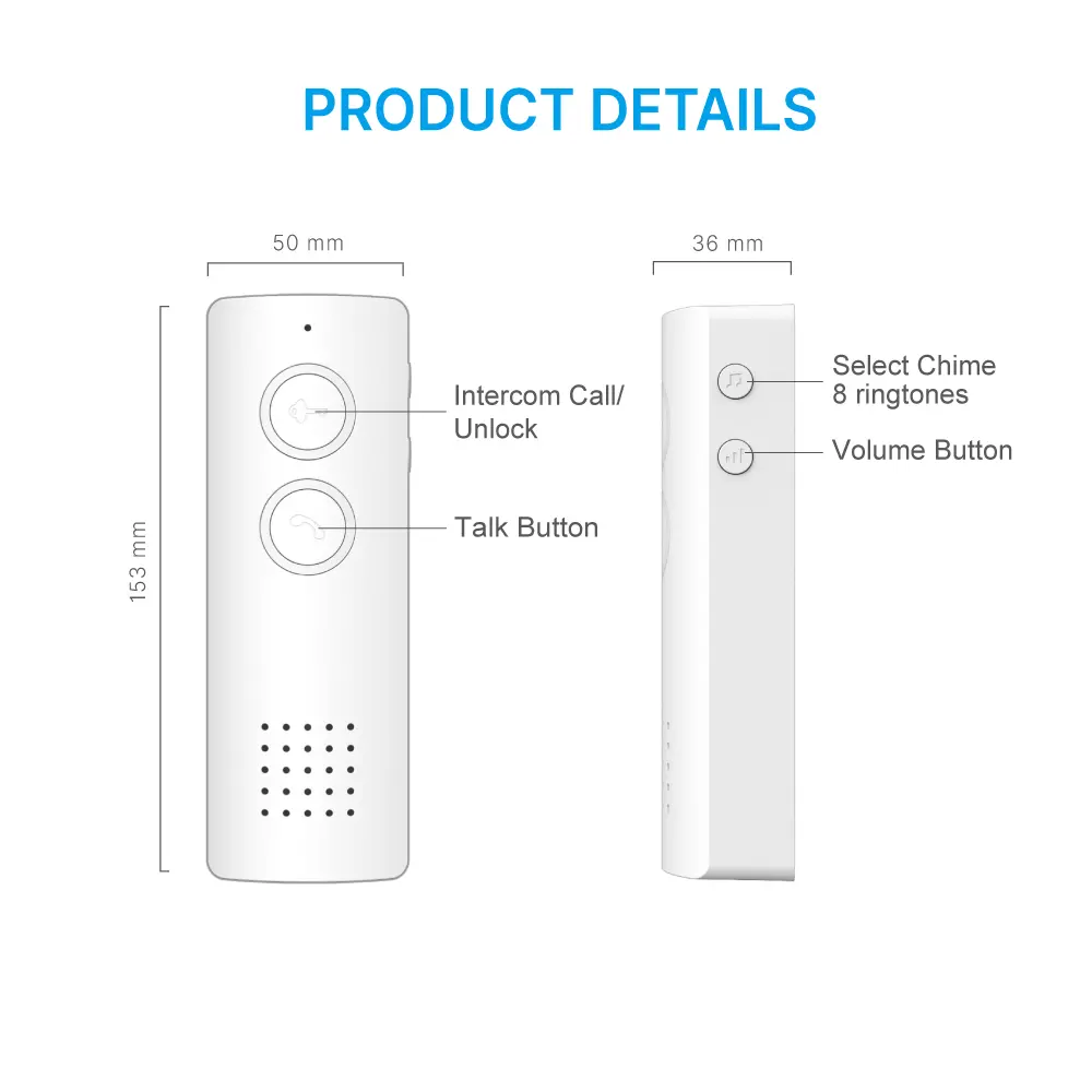 Wireless Audio Intercom #RL-0518B - Wireless duplex communication, - 8 ringtones for option - Indicator lights for low battery status and battery charging status.- Up to 500m distance _05