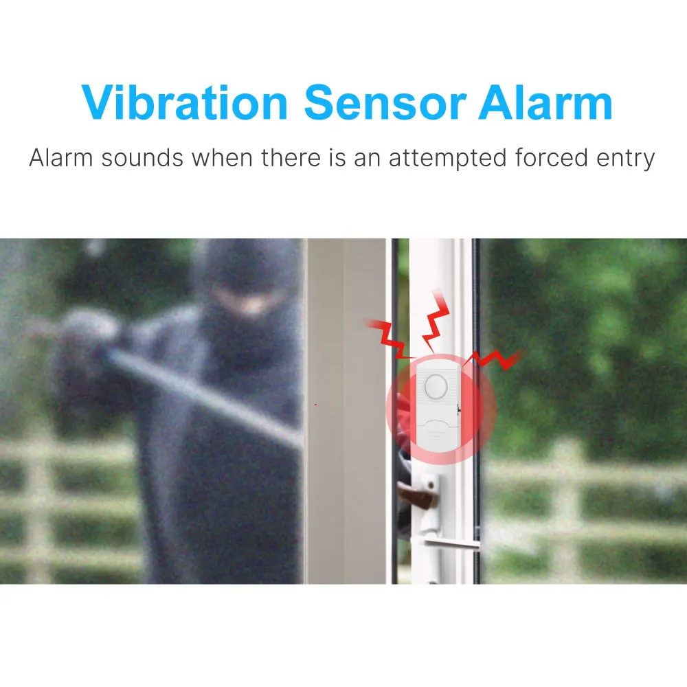 Vibration Alarm Sensor #RL-9806A -100% Wire-Free- Easy to install- Built-in Shock Senso- Super loud (100dB)- 3*LR44 batteries_03