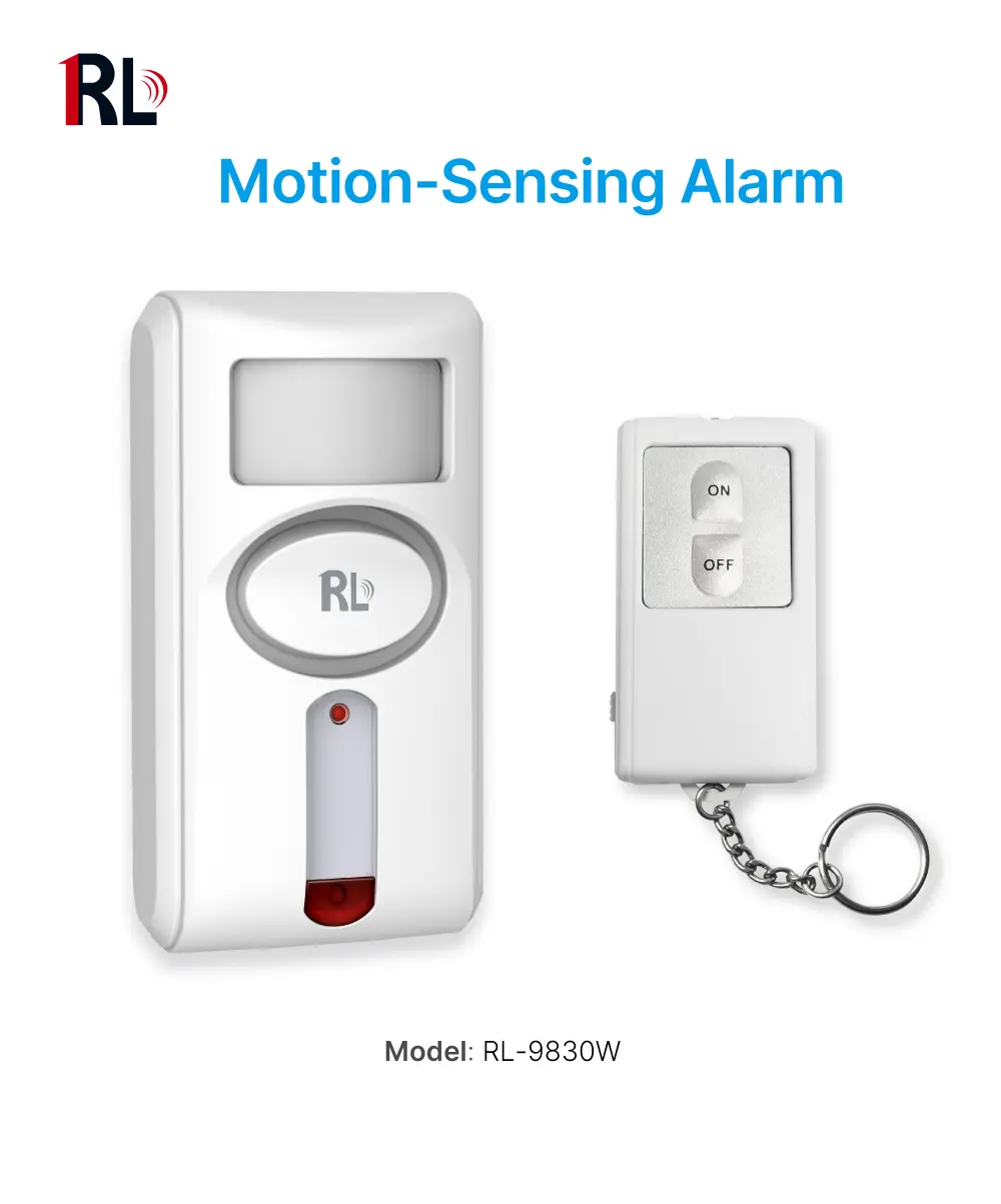 Motion-Sensing Alarm #RL-9830W - 3*AA batteries - Siren - 100° Wide Angle - Super loud (100dB) - Motion-Sensing_01