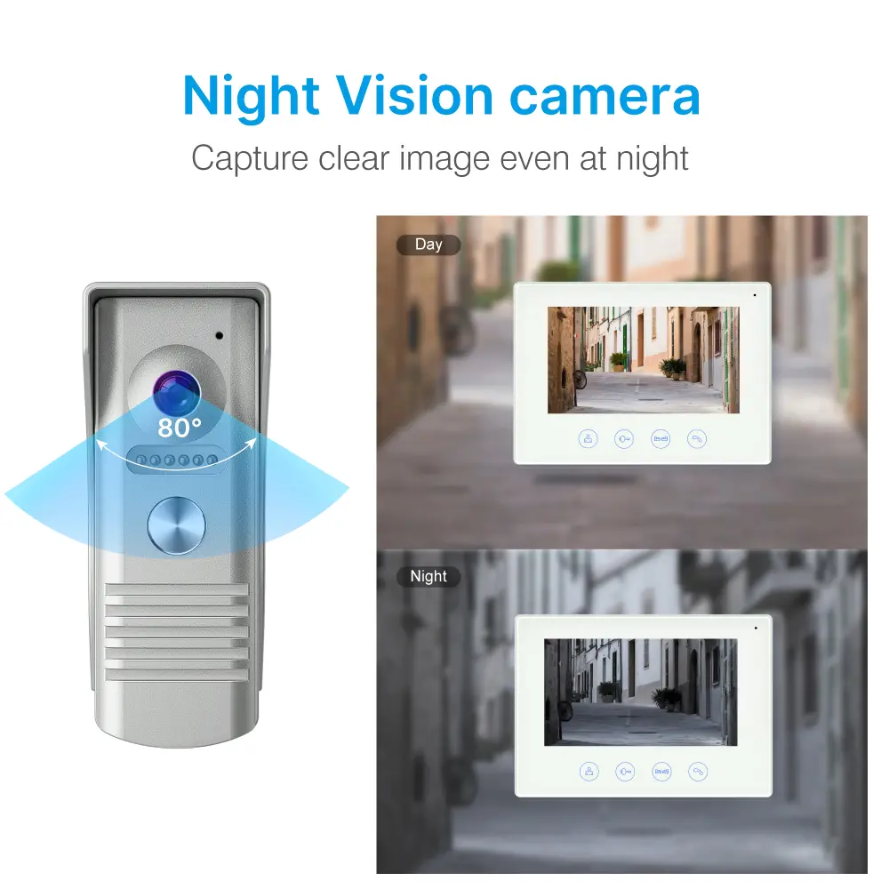 7 inch AHD Video Doorphone #RL-B17F-AHD- Camera light compensation at night. - Release the electric lock and gate lock. - Monitor the outside. - Two million pixels AHD camera.-Water-proof, _05