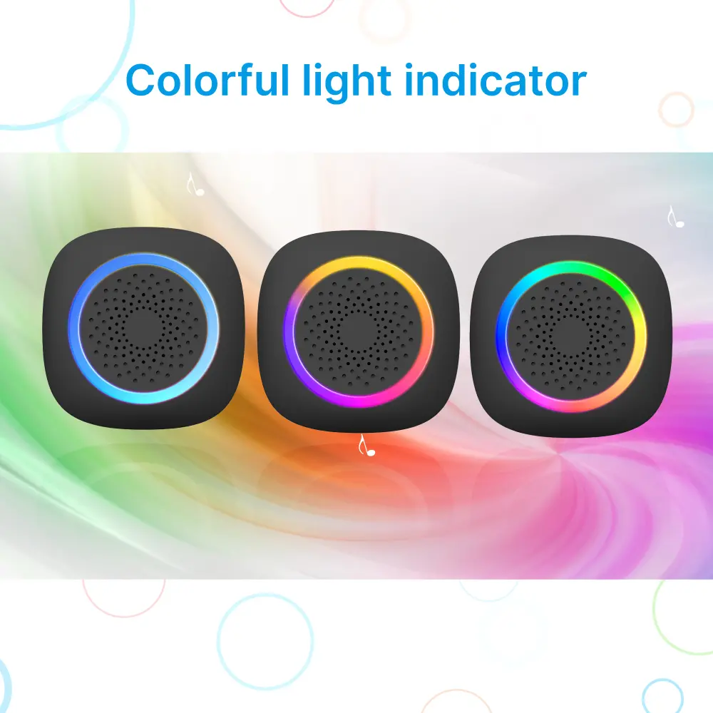 Wireless doorbell, door chime, RL-3995, battery-powered, anti-interference, 60 tunes/melodies/ringtones, 433MHz, 300meters，Color changing LED indicator._04