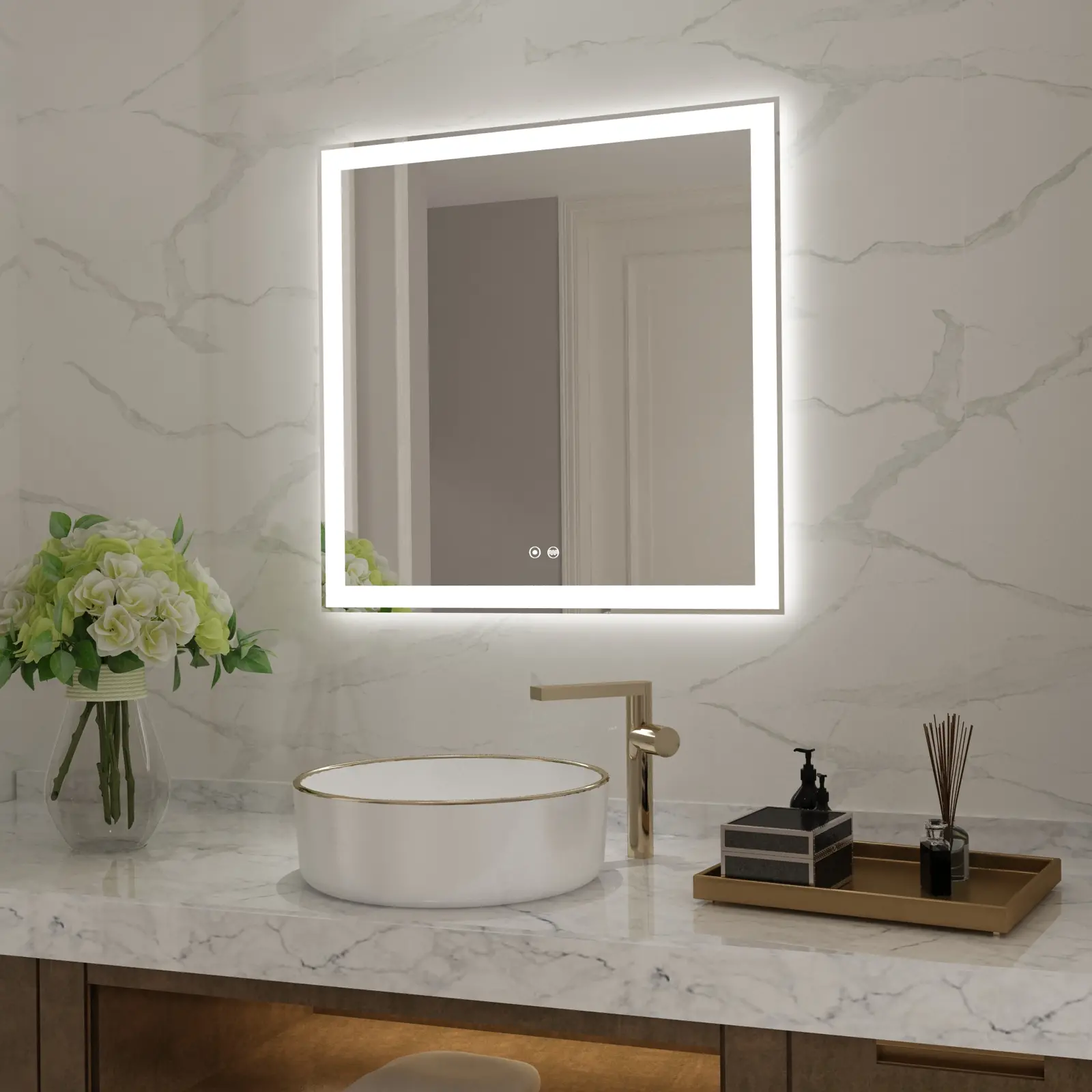 Linda backlit mirror for wall 3030